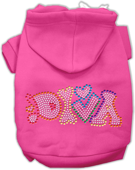 Mirage Pet 54-99 XSBPK Technicolor Diva Rhinestone Pet Hoodies, Br