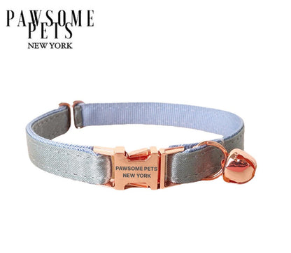 DOG & CAT COLLAR - SILVER BLUE GREY-0