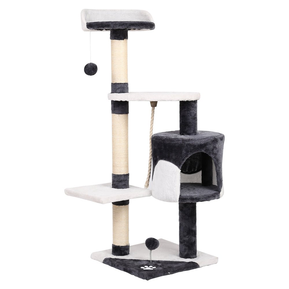 Cat Tree 112cm Trees Scratching Post Scratcher Tower Condo House Furniture Wood-0