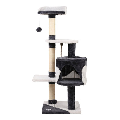 Cat Tree 112cm Trees Scratching Post Scratcher Tower Condo House Furniture Wood-2