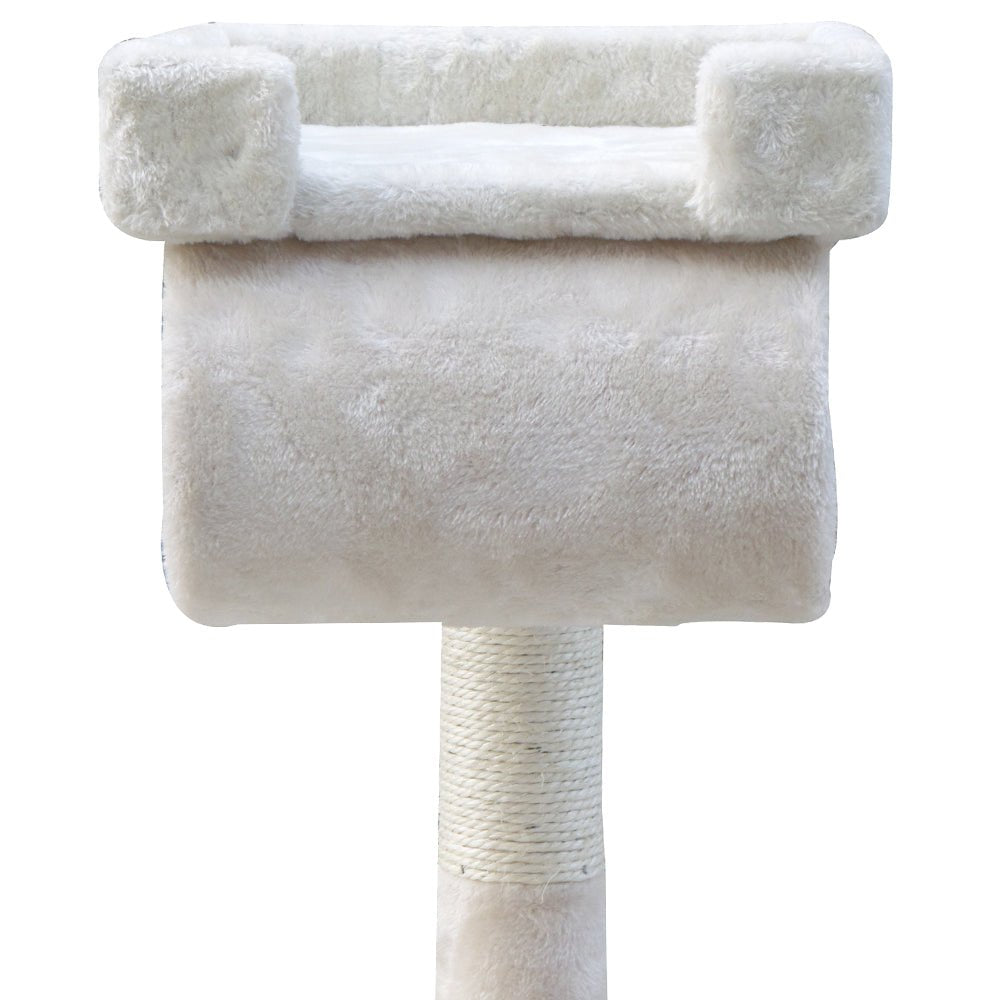 Cat Tree 141cm Trees Scratching Post Scratcher Tower Condo House Furniture Wood Beige-4