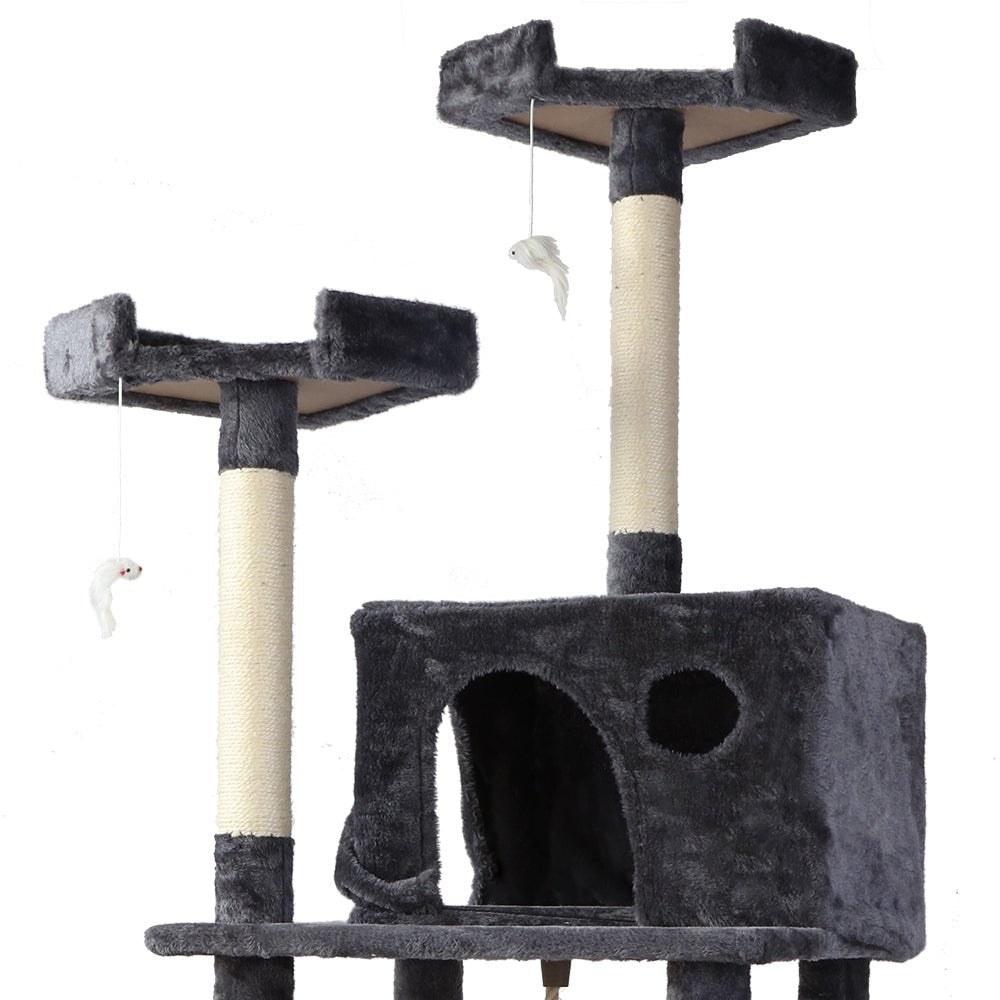 Cat Tree 184cm Trees Scratching Post Scratcher Tower Condo House Furniture Wood-5