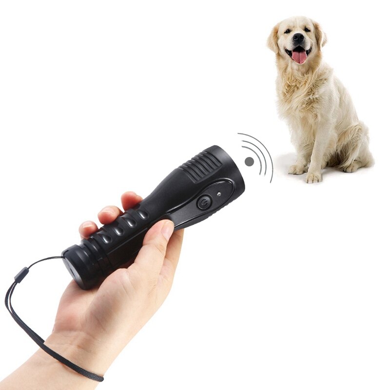 Pet Dog Training equipment Ultrasound Repeller Control Trainer Device Anti Barking Stop Bark Deterrents With Flashlight New-0